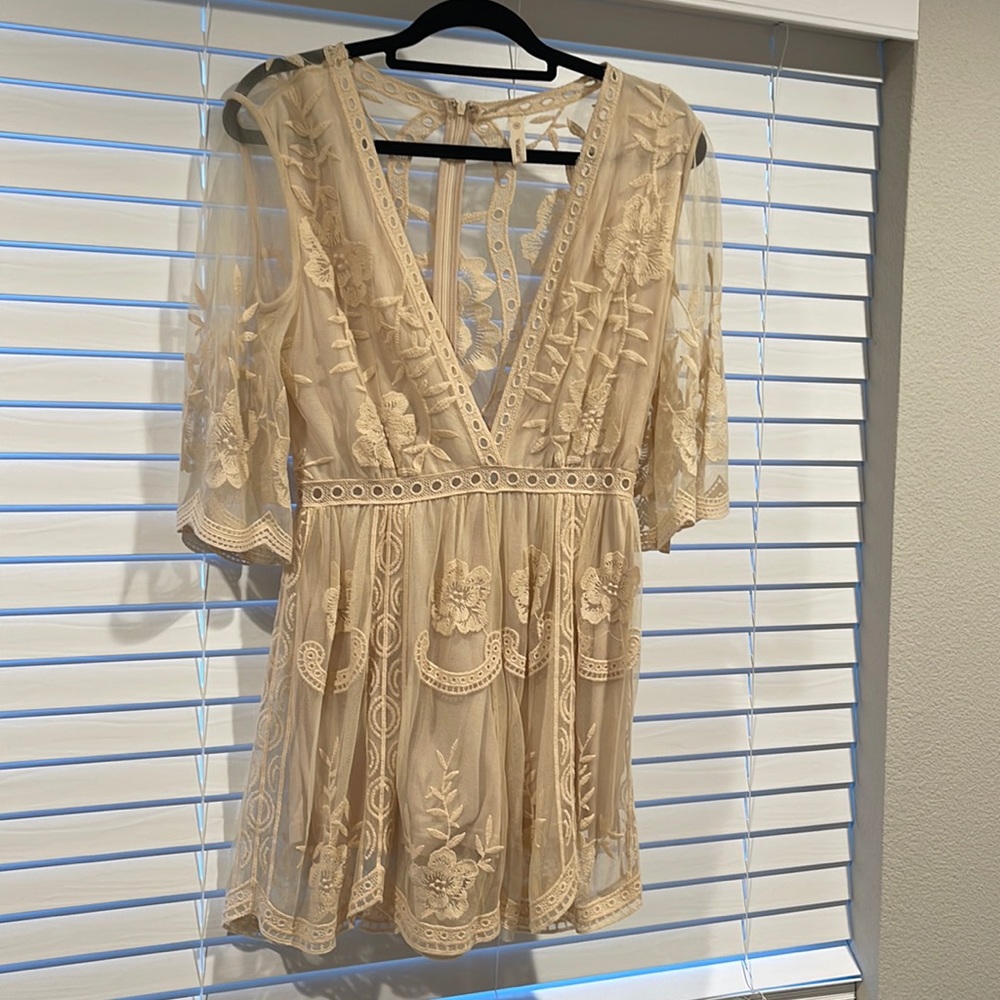 Cream Lace Romper